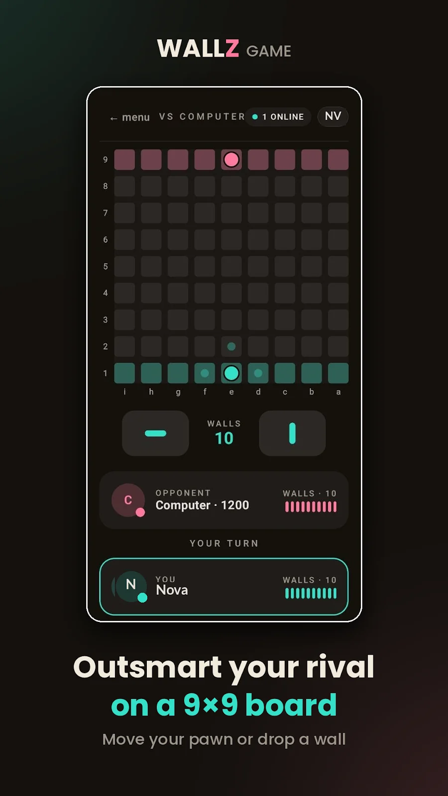 Wallz Game: Quoridor Online app preview